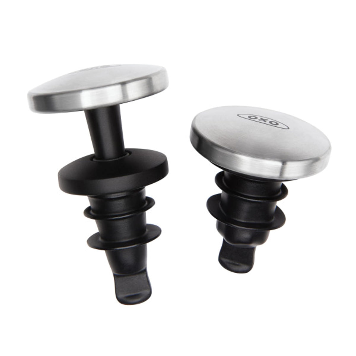 OXO SteeL wine stopper expands to seal bottle freshness