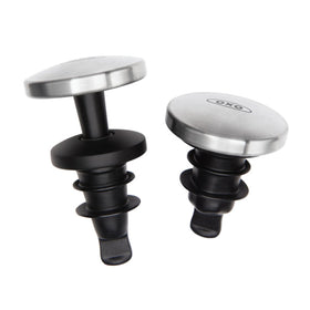 OXO SteeL wine stopper expands to seal bottle freshness