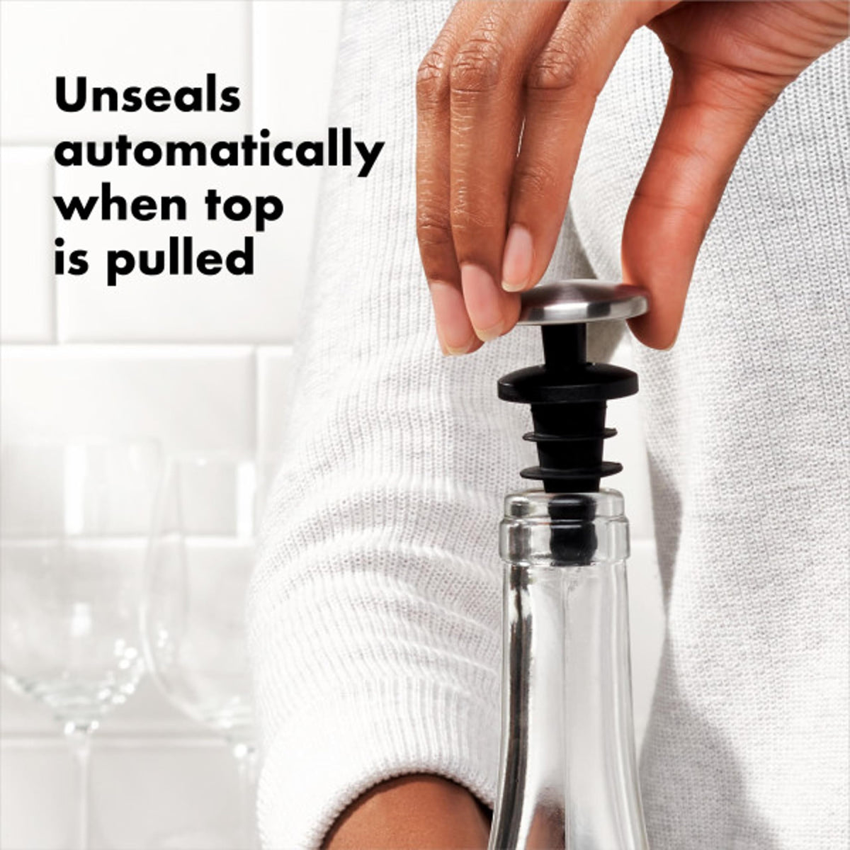 OXO SteeL stainless steel accent adds elegance