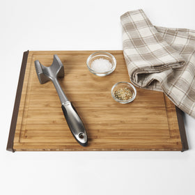 OXO SteeL meat tenderizer ready for dishwasher-safe cleaning