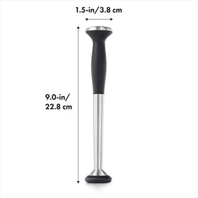 OXO Steel Muddler nylon head protects glassware during muddling.