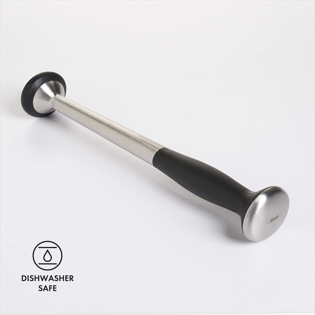 OXO Steel Muddler sturdy stainless body offers reliable muddling pressure.