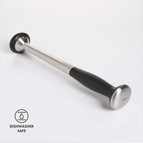 OXO Steel Muddler sturdy stainless body offers reliable muddling pressure.