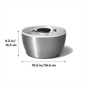 OXO Steel Salad Spinner basket used to rinse greens before spinning