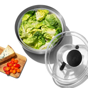 OXO Steel Salad Spinner parts are top-rack dishwasher safe