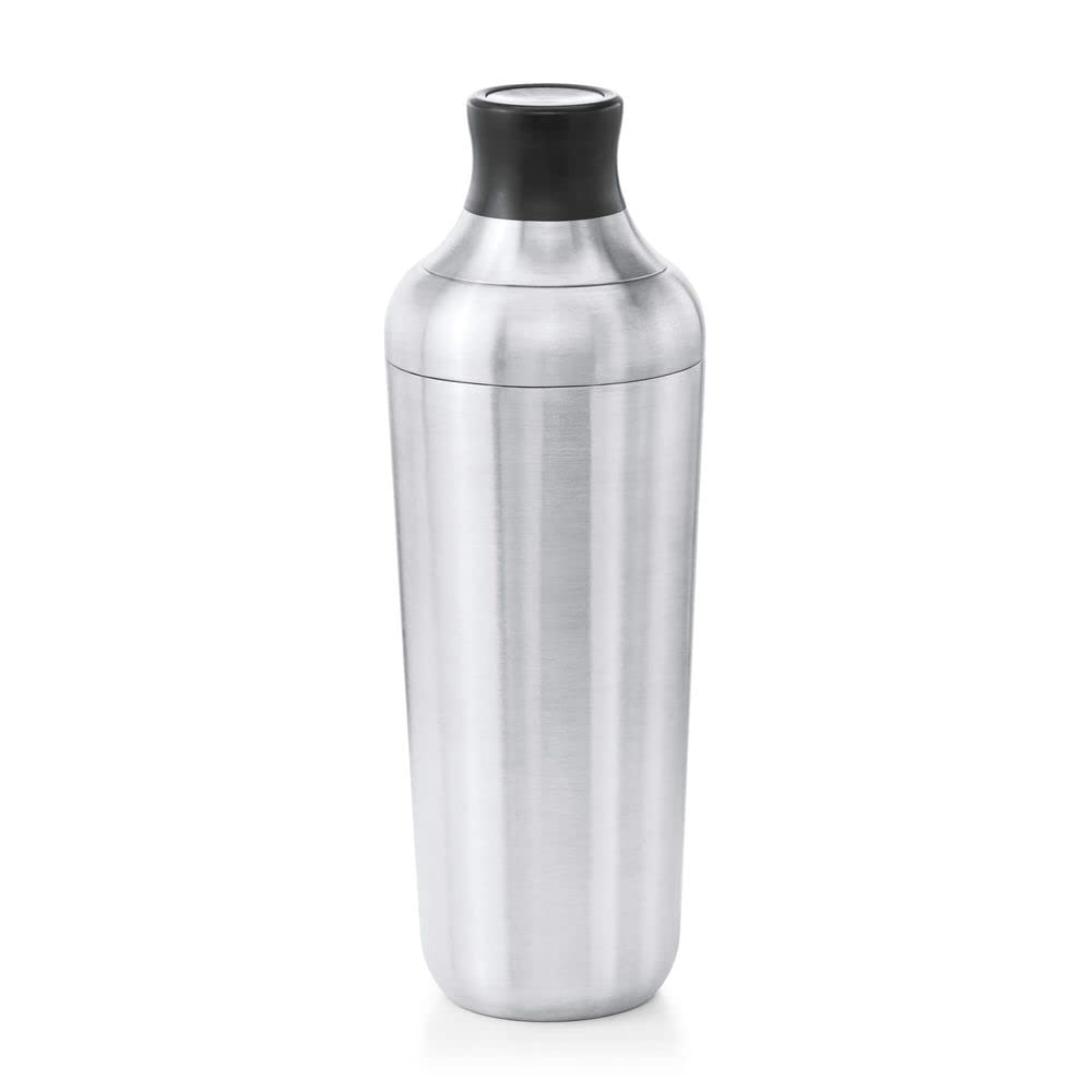 OXO Steel Single Wall Cocktail Shaker overview highlighting durable stainless steel for daily use.