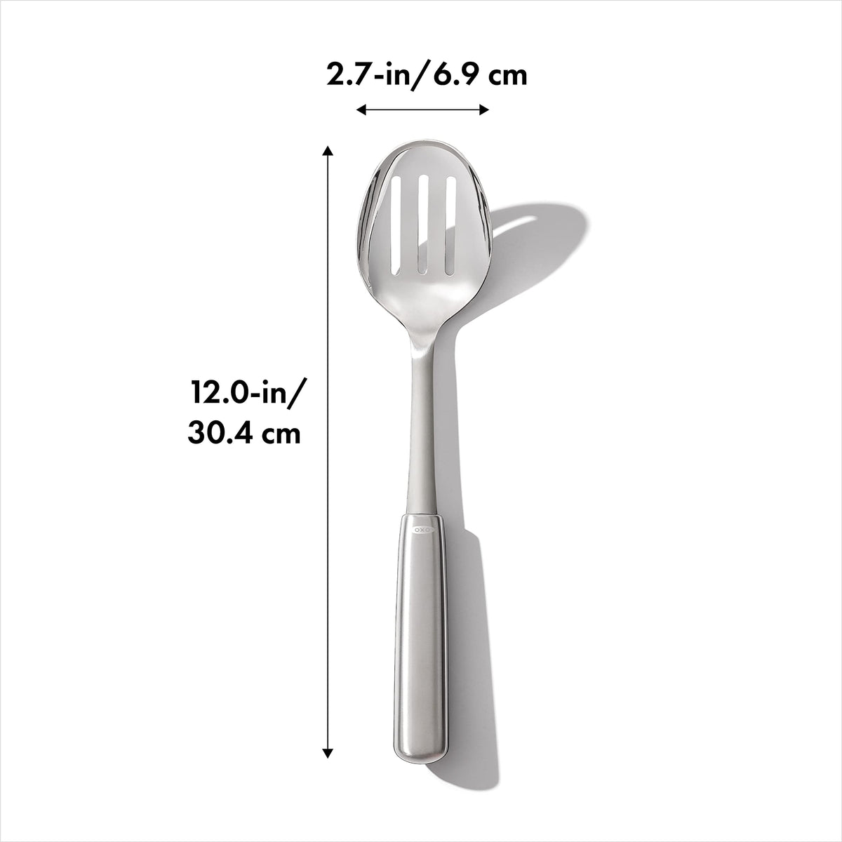 OXO Steel Slotted Spoon serving at the dish