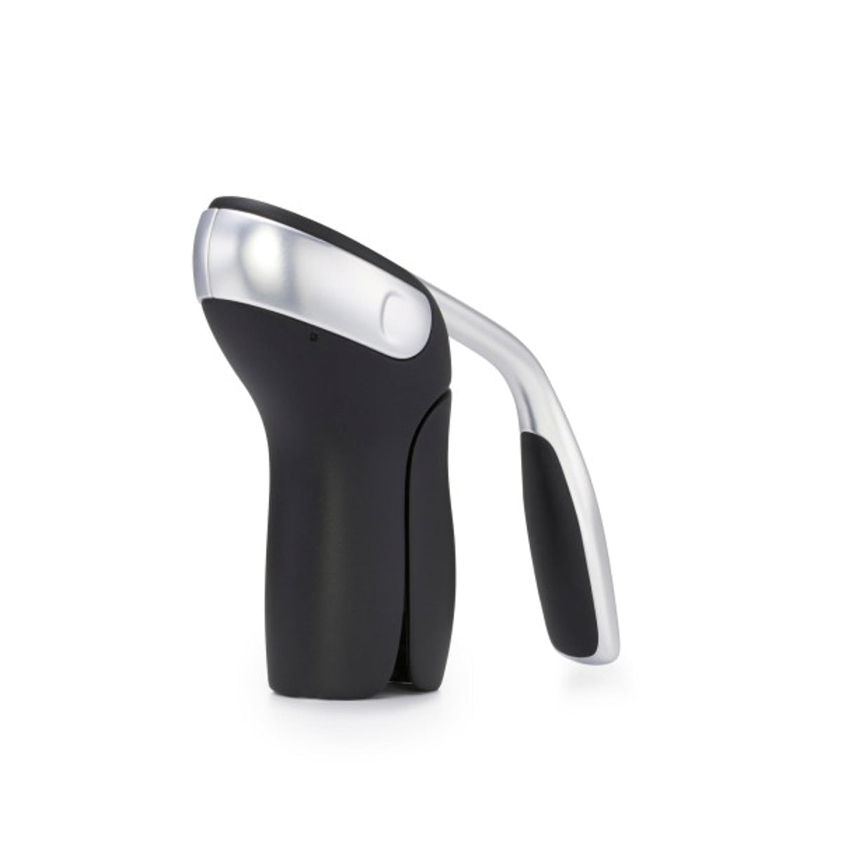 OXO Steel Vertical Lever Corkscrew in action opens cork smoothly