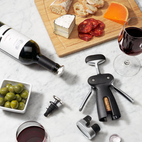 Foil cutter snaps into base for tidy storage on the OXO Corkscrew.