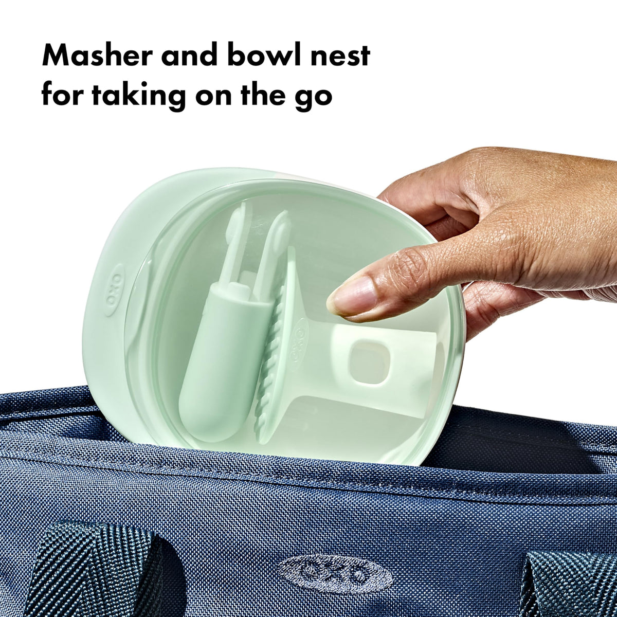 OXO Tot Masher head is dishwasher-safe and easy to clean
