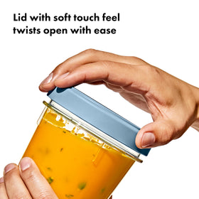 Nested design of OXO Twist & Stack containers saves pantry space.