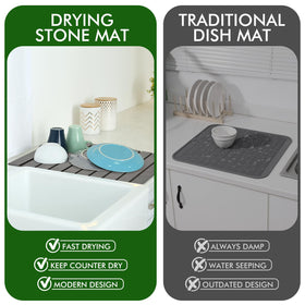 Oxydrily counter-protector mat shielding the countertop while drying
