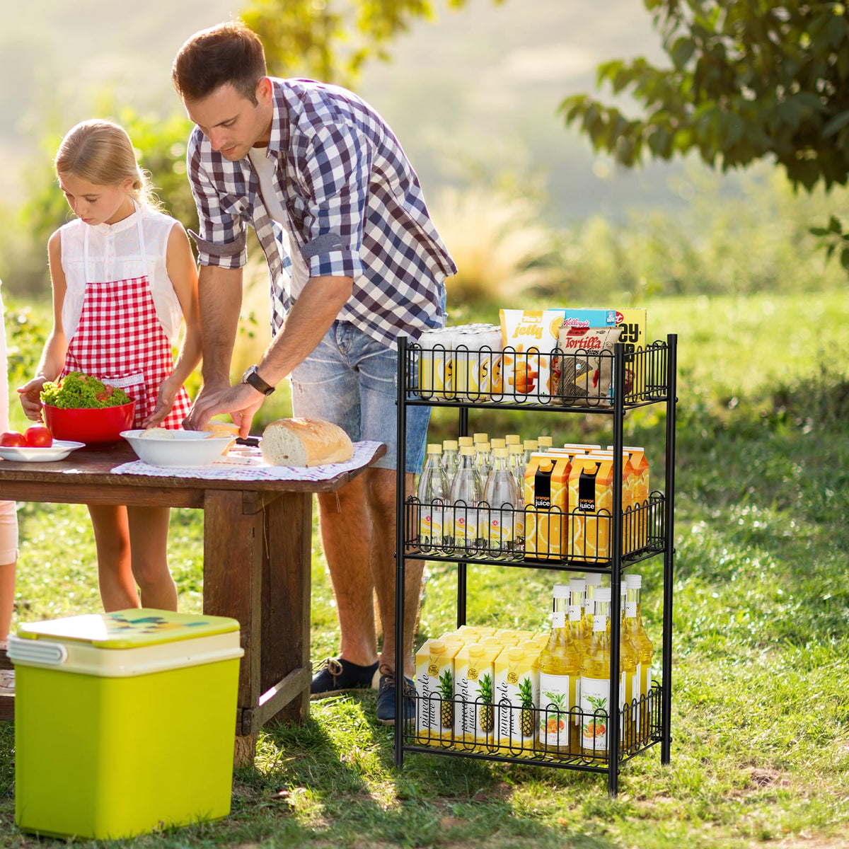 OYEAL multi-functional pantry storage keeps snacks, spices, and cans organized