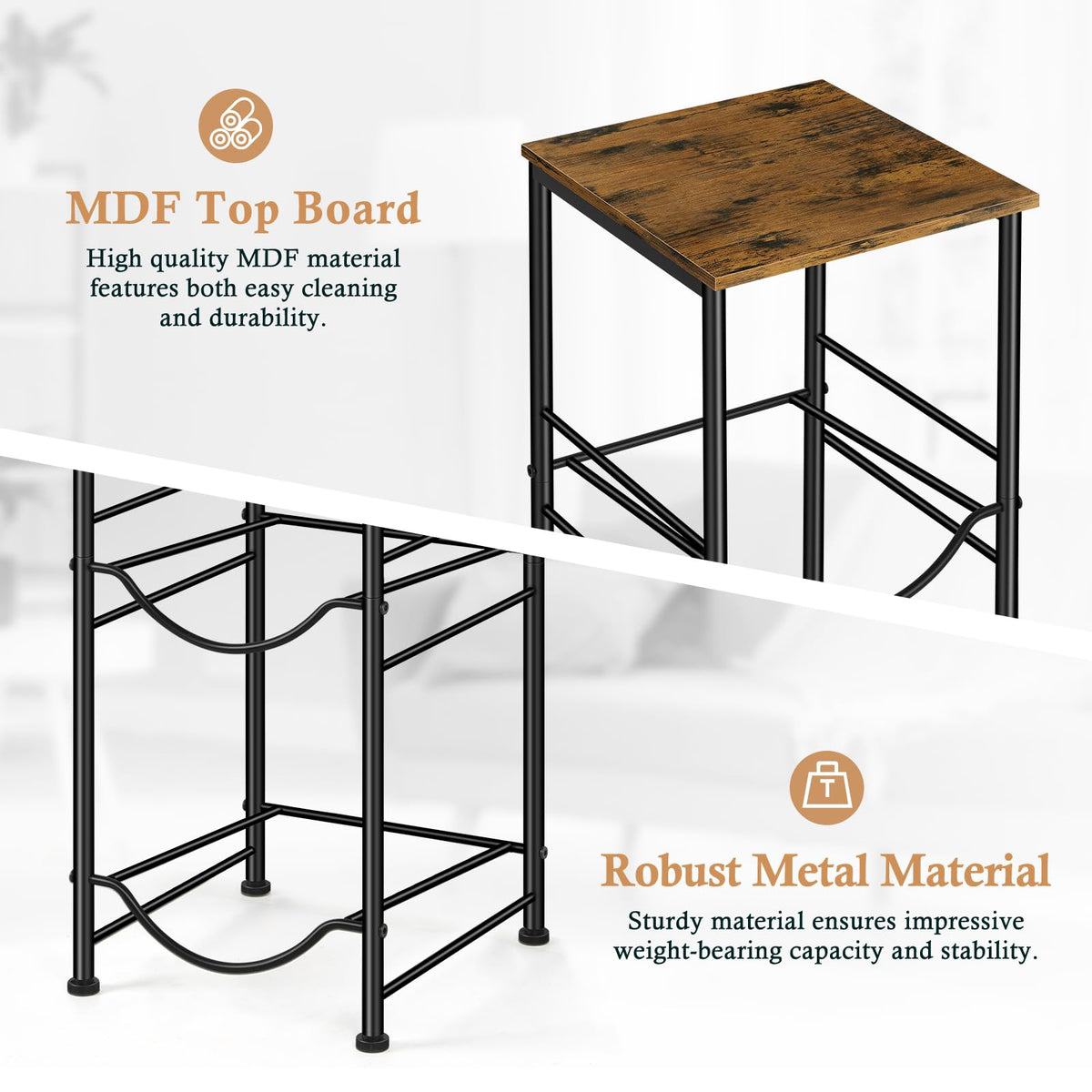OYEAL two-slot rack with MDF top shelf useful for coffee station or small decor