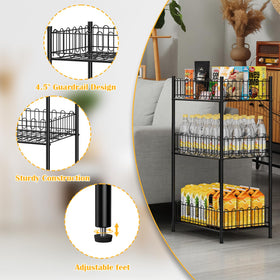 OYEAL vertical storage shelf on kitchen counter holds bottles and cans