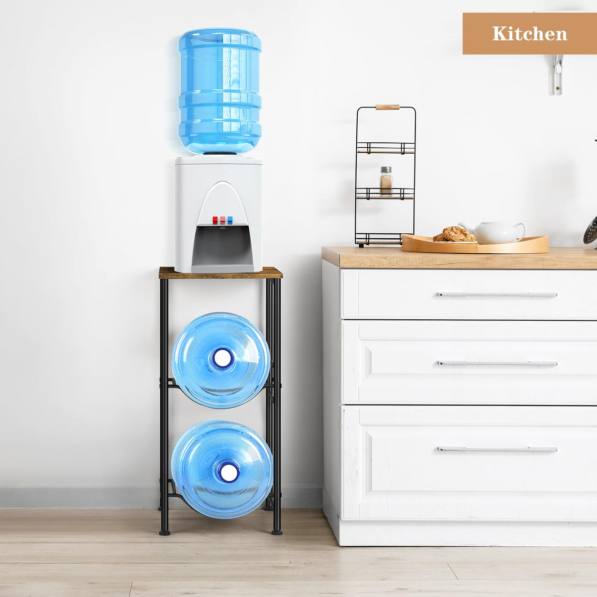 OYEAL space-saving stand fits corners and tight spaces in kitchens