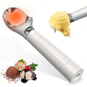 oyeftp heated ice cream scoop in use for smooth, effortless servings