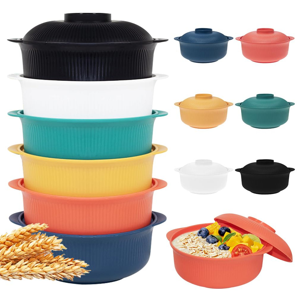 Oylnidea 40oz unbreakable bowls with lids ideal for family meals and reheating