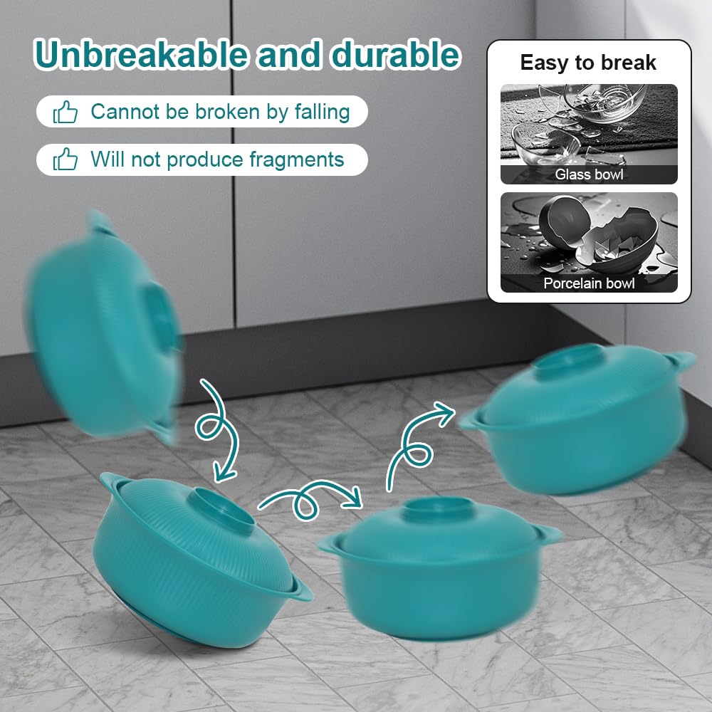 Oylnidea non-slip base bowls stay secure on counters during meals.