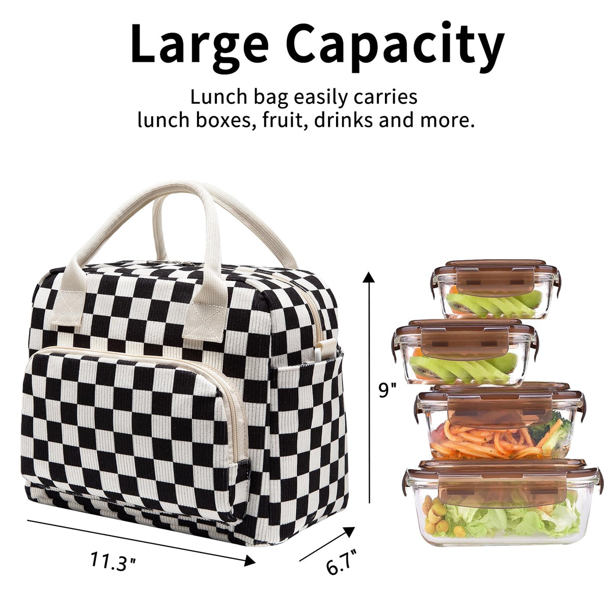 OYLOLA front insulated pocket keeps snacks at the right temperature.