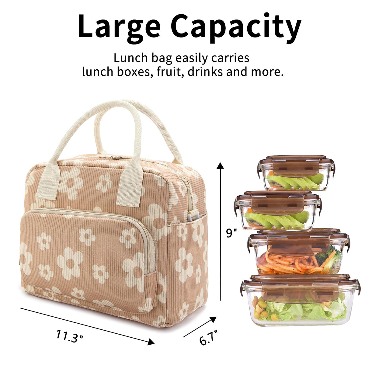 OYLOLA lunch bag watermelon pattern ideal for picnics and outings.