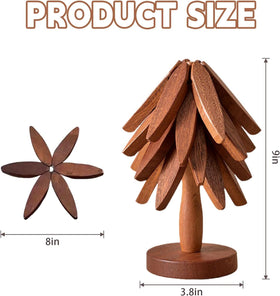 Oylyoyea Tree Shape Trivet close-up reveals the six-piece unfolding mechanism