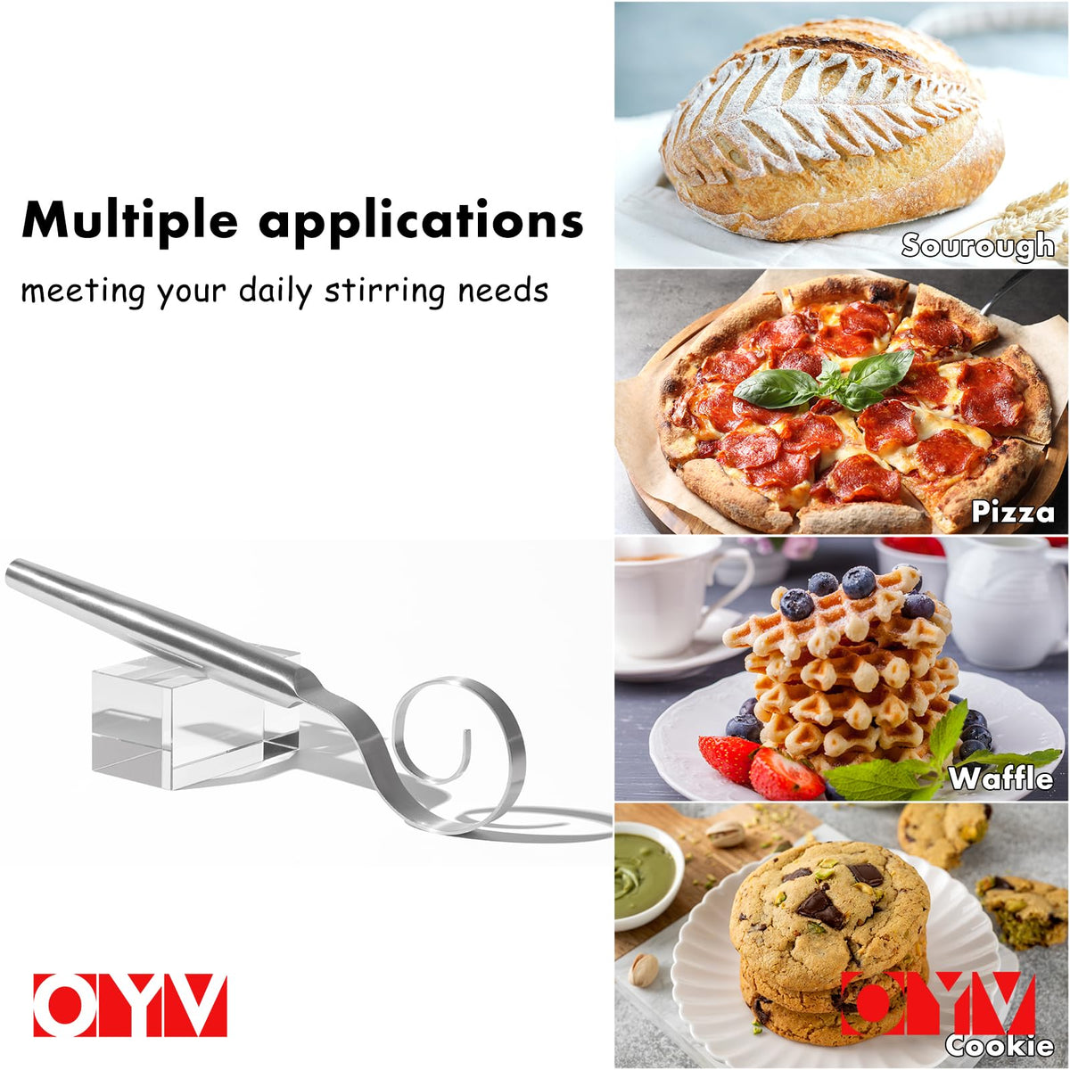 OYV 12-inch whisk cleans with a quick wipe after baking