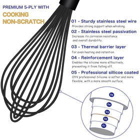 OYV non-scratch silicone coating protects non-stick cookware.