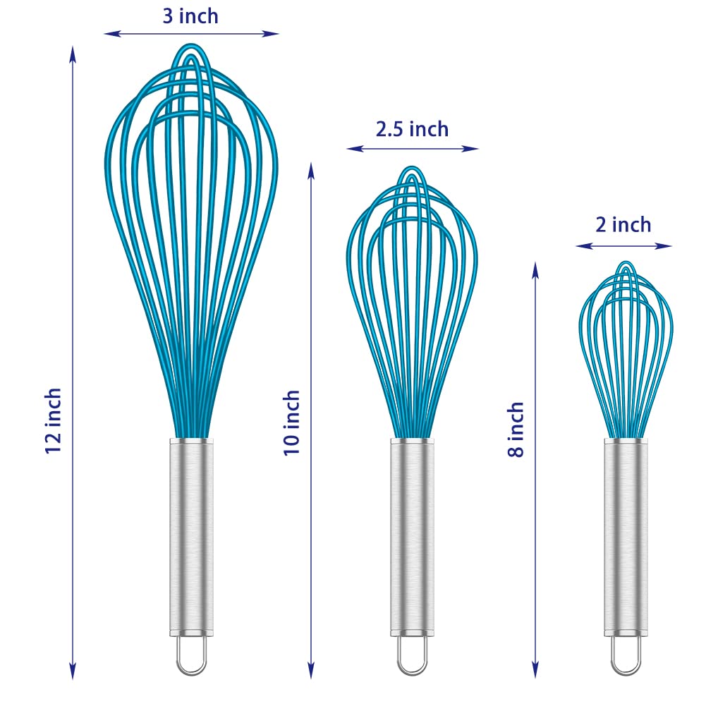 Set of four blue OYV whisks ideal for multitasking