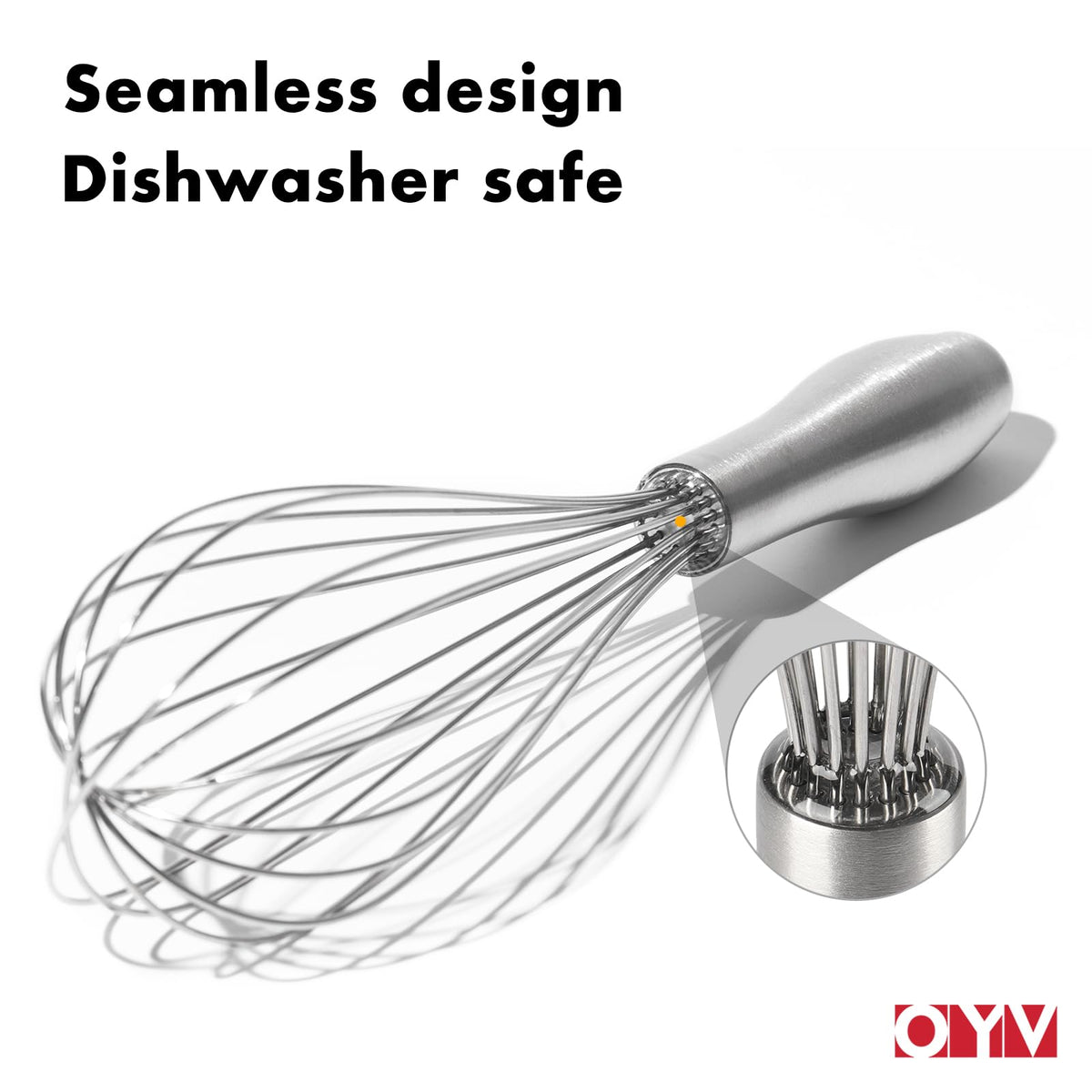 OYV whisk rust-resistant premium stainless steel stays durable over time.