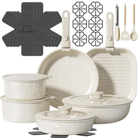 OzawaBear 26-pcs pots and pans set with nonstick coating for easy release