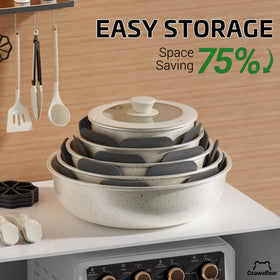 OzawaBear ceramic nonstick coating interior and exterior highlighted for easy release.