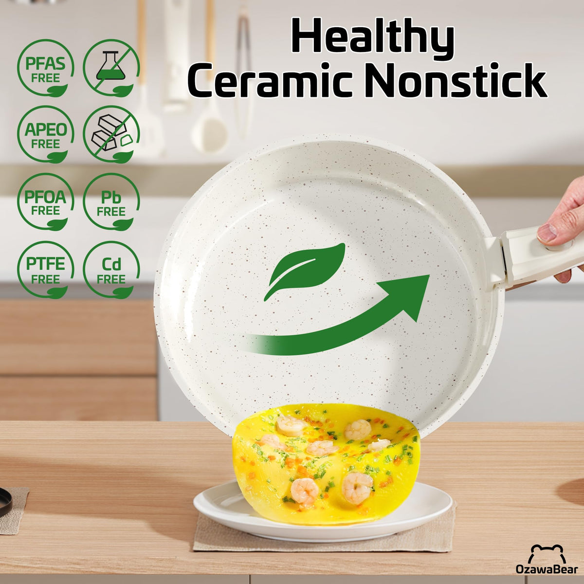 OzawaBear induction-compatible cookware suitable for all stovetops and ovens