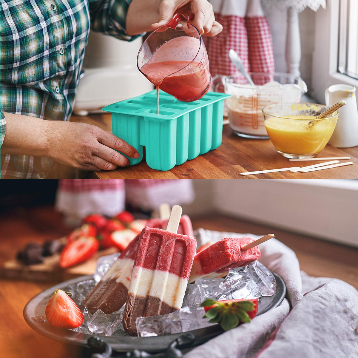 Ozera dishwasher-safe popsicle molds simplify cleaning and maintenance.