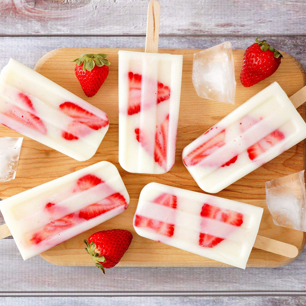 Ozera homemade popsicles with juice and fruit puree options for versatile flavors.