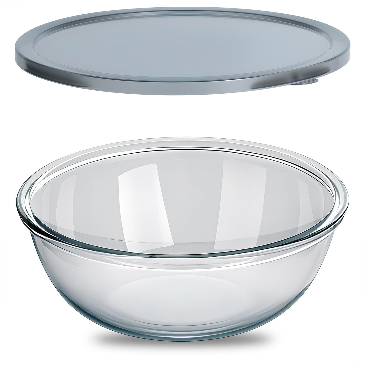 OZY 6.3-quart glass mixing bowl with lid keeps ingredients fresh for longer.