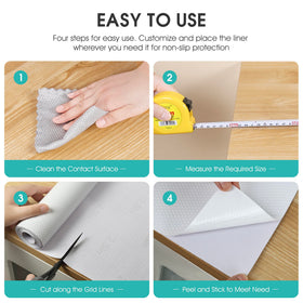 PaBUSIOr drawer liner with cut lines for easy trimming.