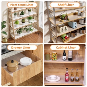 PaBUSIOr liner protecting shelf from dust and debris buildup.