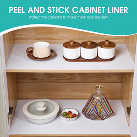 PaBUSIOr pantry liner on shelves provides non-slip organization.