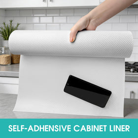 PaBUSIOr self-adhesive liner shows raised texture for non-slip drawers.