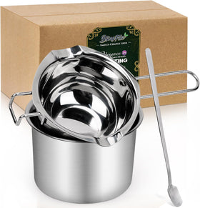 Pachsi double boiler outer pot with water bath for gentle wax melting.