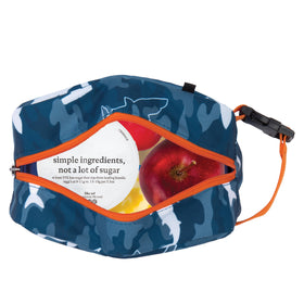 PackIt Box Snack Freezable Camo Sharks clipped to a stroller for portable cooling.