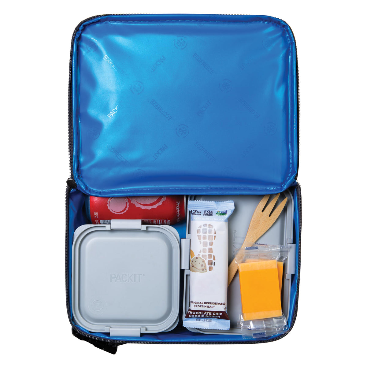 PackIt Freezable Classic Lunch Box collapsible design saves space at home or work.
