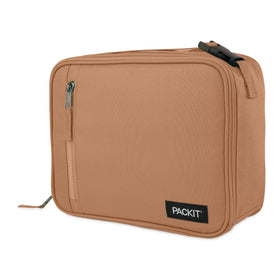PackIt Freezable Classic Lunch Box Almond, collapsible design saves space in bags.