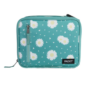PackIt Daisy Sage lunch box with front pocket keeps meals organized on the go.