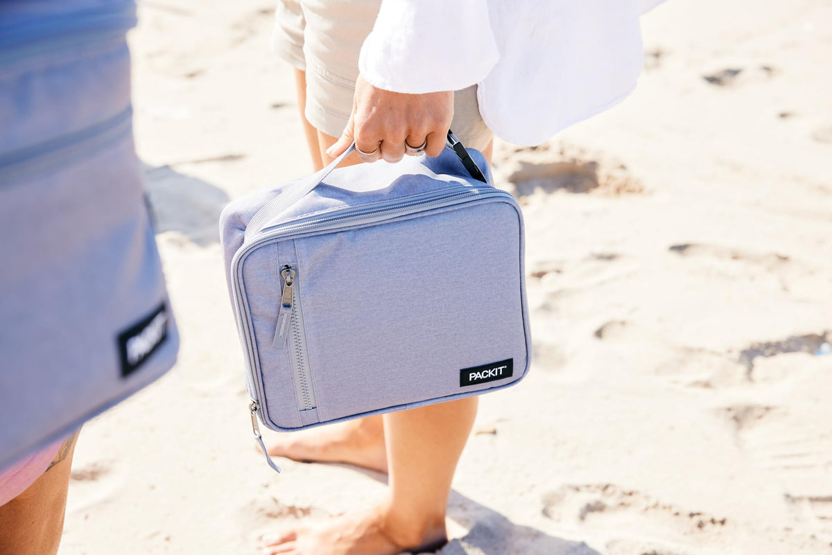PackIt Freezable Classic Lunch Box Gray Fog | EcoFreeze Technology, Collapsible & Reusable for Work Lunches