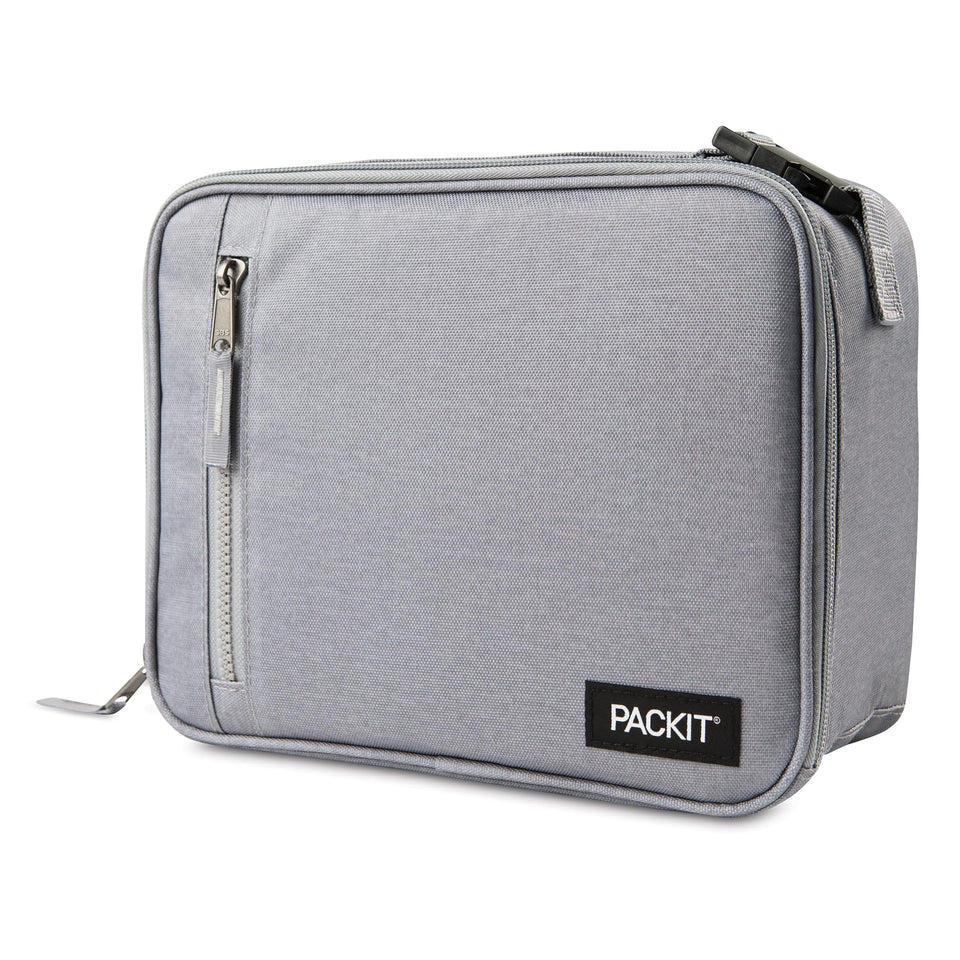 PackIt Freezable Classic Lunch Box Gray Fog | EcoFreeze Technology, Collapsible & Reusable for Work Lunches