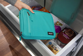 PackIt Freezable Classic Lunch Box Teal eco-freeze liner keeps contents cool