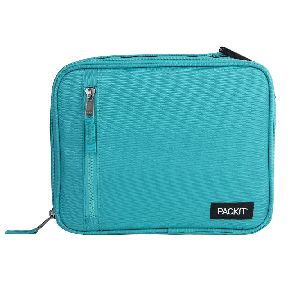 PackIt Freezable Classic Lunch Box Teal front view for on-the-go meals