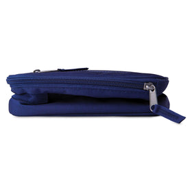 Front pocket and buckle handle add convenient storage and portability for commutes